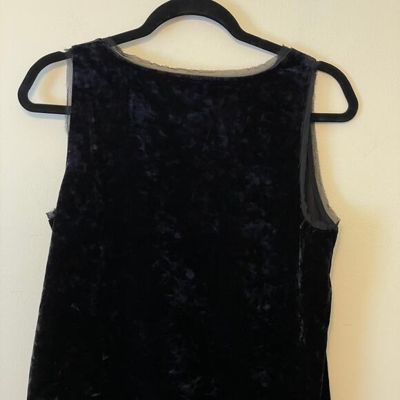 Simply Vera Vera Wang M tank top velvet sheer chiffon goth punk tunic black - Picture 6 of 7